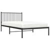 vidaXL Metal Bed Frame without Mattress with Headboard Black 107x203cm