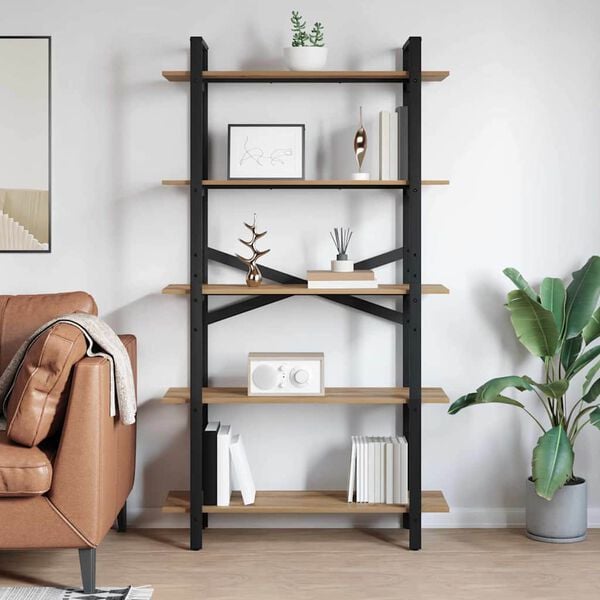 vidaXL Bookshelf Artisan Oak 100 x 33.5 x 178 cm Engineered Wood