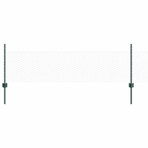 vidaXL Hexagonal Fence with Post 100 x 0.5 m PVC-Coated Steel Green