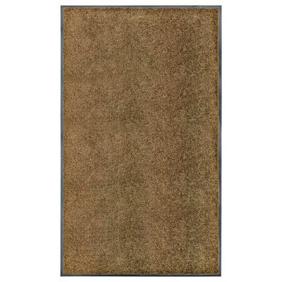 vidaXL Doormat Washable Brown 90x150 cm