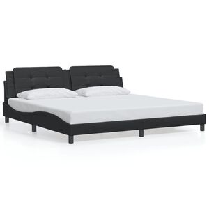 vidaXL Bed Frame without Mattress "Zadar" Black 200x200 cm Faux Leather