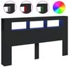 vidaXL LED Headboard Black 180x18.5x103.5 cm Engineered Wood