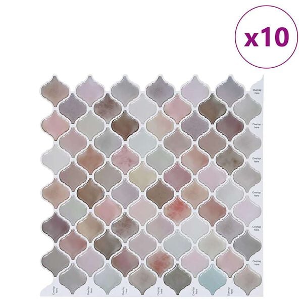 vidaXL Lanturn Tile 10 pcs Beige 27 x 27 cm Polyurethane and PET