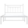 vidaXL Metal Bed Frame without Mattress with Headboard White 100x200cm