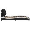 vidaXL Bed Frame with LED without Mattress "Hvar" Black and White 140x190 cm