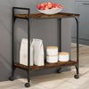 vidaXL Kitchen Trolley Smoked Oak 60.5x31x72.5 cm Engineered Wood