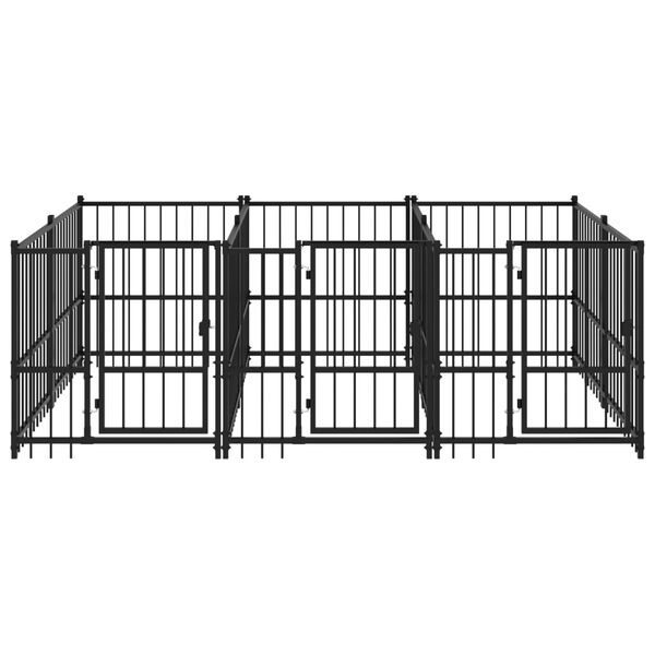 vidaXL Outdoor Dog Kennel Steel 5.63 m&sup2;