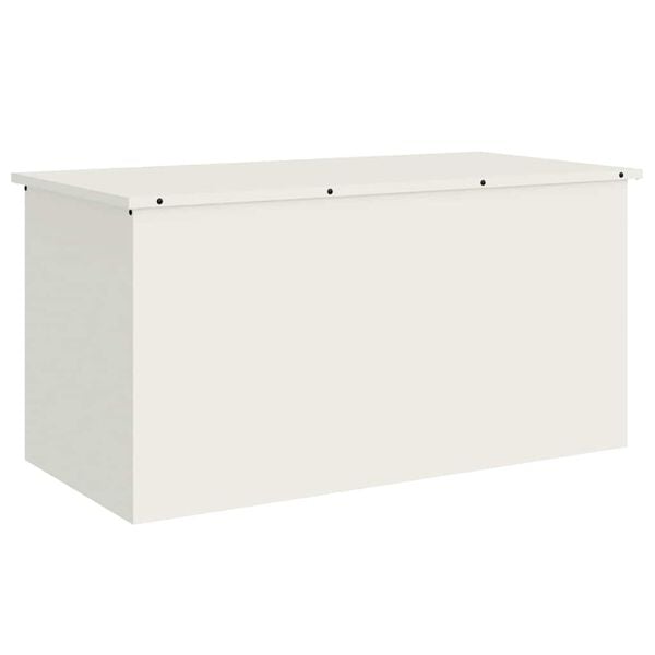 vidaXL Outdoor Storage Box White 100 x 50.5 x 50 cm Steel