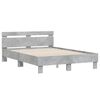 vidaXL Bed Frame with LED without Mattress Concrete Grey 120x200 cm
