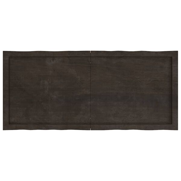 vidaXL Table Top Dark Brown 120x50x(2-6) cm Treated Solid Wood Live Edge