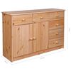 vidaXL Sideboard 6 Drawers 113x35x73 cm Solid Pine Wood