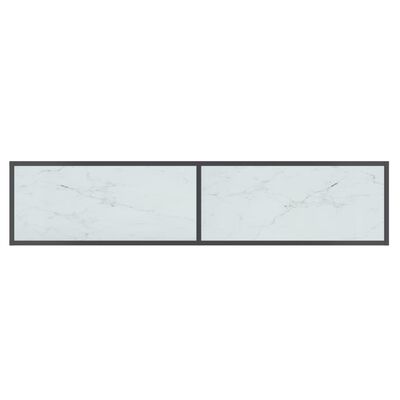 vidaXL Console Table White 160x35x75.5 cm Tempered Glass