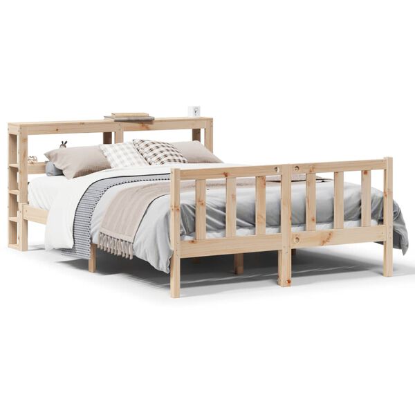 vidaXL Bed Frame without Mattress 140x190 cm Solid Wood Pine
