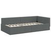 vidaXL Corner Bed Frame Dark Grey 100 x 203 cm Fabric