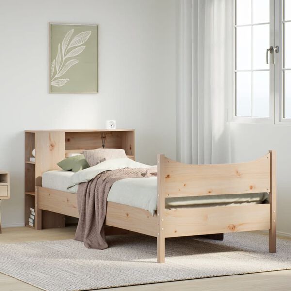 vidaXL Bed Frame without Mattress 75x190 cm Small Single Solid Wood Pine