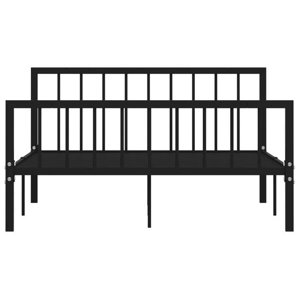 284571 vidaXL Bed Frame without Mattress Black Metal 140x200 cm
