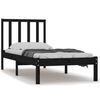vidaXL Bed Frame without Mattress Black Solid Wood Pine 90x200 cm