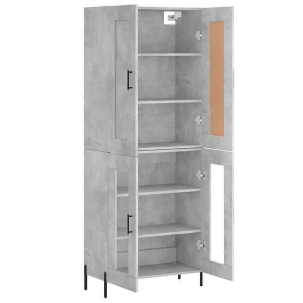 vidaXL Highboard Concrete Grey 69.5x34x180 cm Engineered Wood