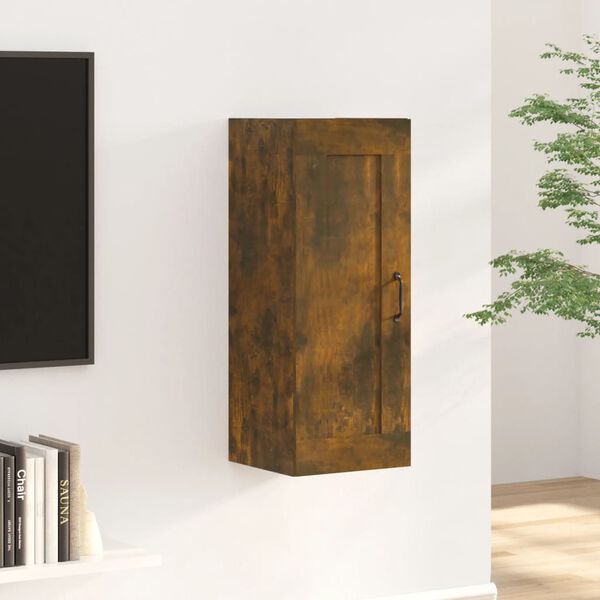 vidaXL Hanging Cabinet Smoked Oak 35x34x90 cm Engineered Wood
