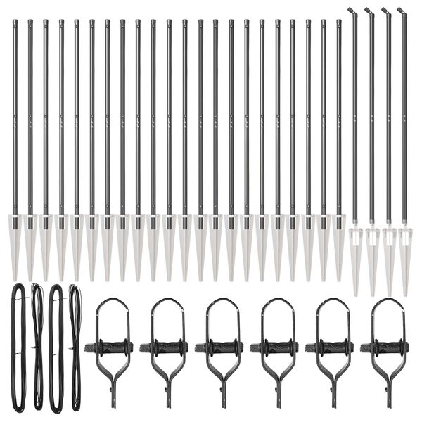 vidaXL Fence Post Other 26 pcs Grey 3.2 x 3.2 x 140 cm Steel