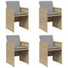 vidaXL Garden Chairs with Cushions 4 pcs Mix Beige Poly Rattan