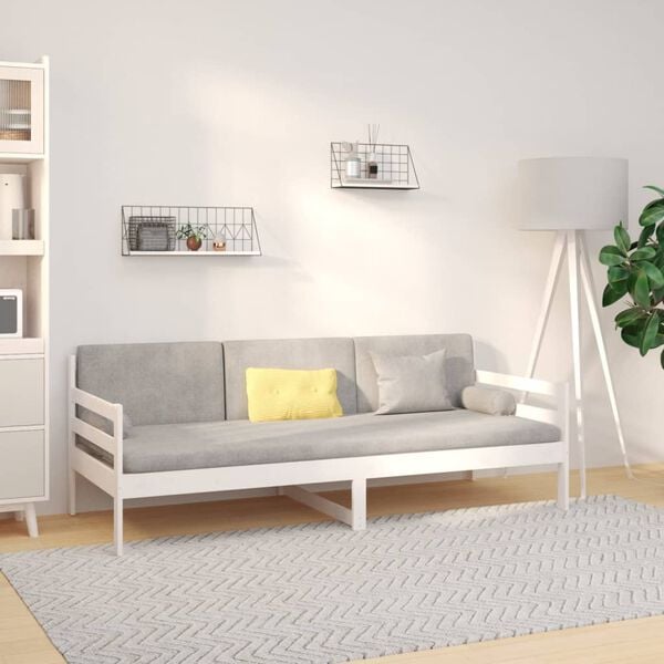 vidaXL Day Bed without Mattress White 90x190cm Solid Wood Pine