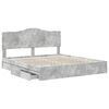vidaXL Storage Bed Concrete Grey 180 x 200 cm Engineered Wood
