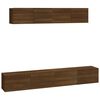 vidaXL 4 Piece TV Cabinet Set Brown Oak Engineered Wood