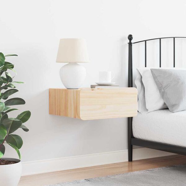 vidaXL Bedside Table Brown 39 x 34 x 16.5 cm Solid pine wood