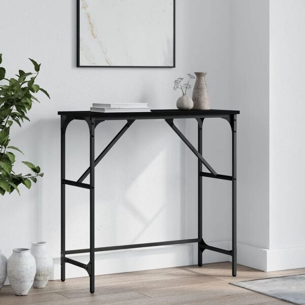 vidaXL Console Table Black 75x32x75 cm Engineered Wood