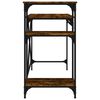 vidaXL Desk with Shelves Smoked Oak 105x50x90 cm Engineered Wood&Iron