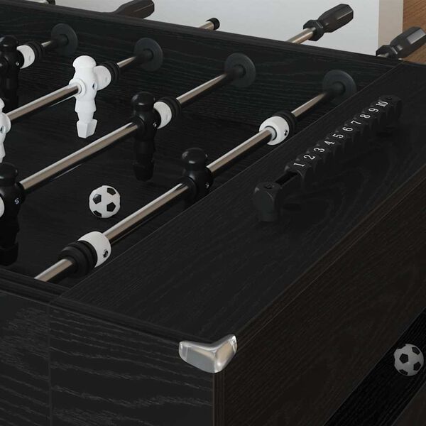 vidaXL Football Table 2 pcs Black Oak 146.5 x 74 x 85 cm