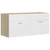 vidaXL 2 Piece Bathroom Furniture Set White and Sonoma Oak Engineered Wood