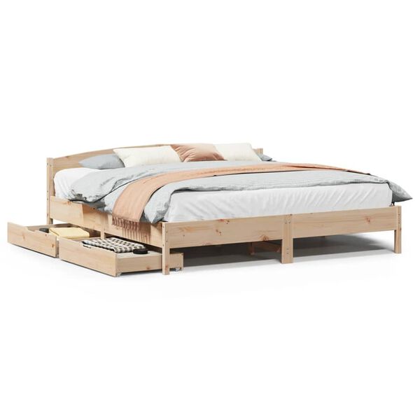 vidaXL Bed Frame without Mattress 200x200 cm Solid Wood Pine