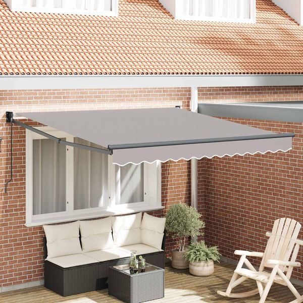vidaXL Awning Manual Light Grey 300 x 250 cm Polyester