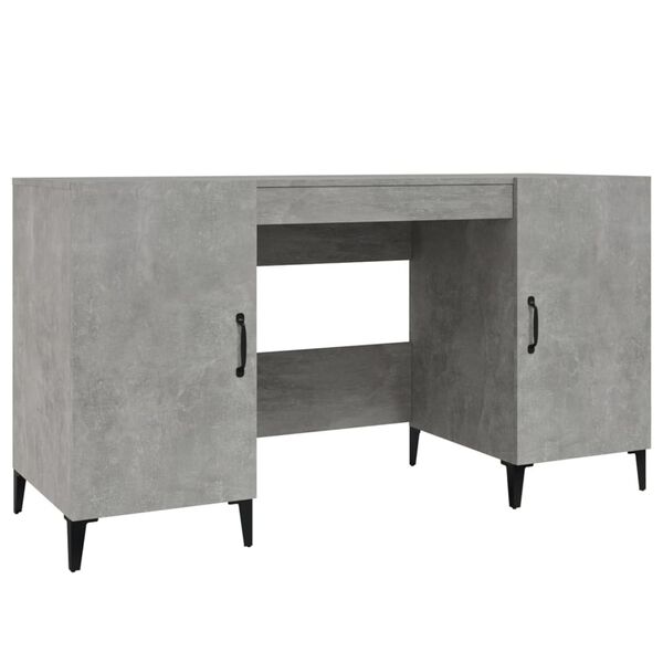 vidaXL Desk Concrete Grey 140x50x75 cm Engineered Wood