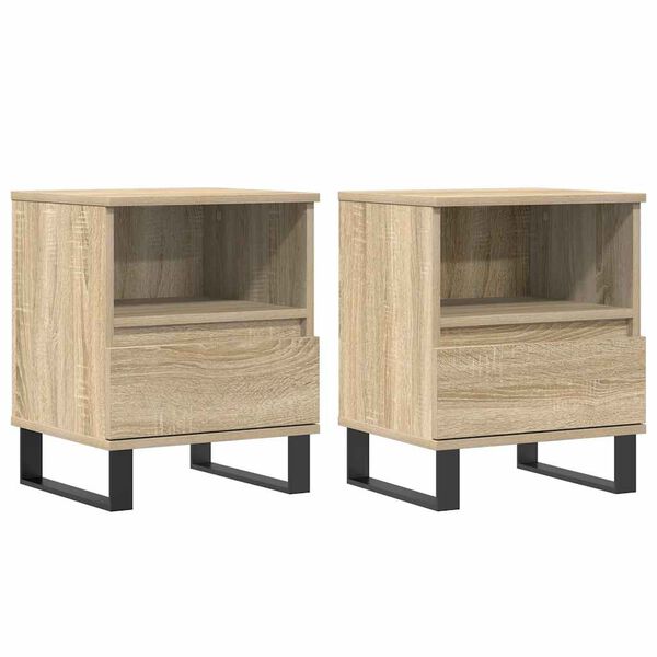 vidaXL Bedside Cabinets 2 pcs Sonoma Oak 40x35x50 cm Engineered Wood