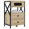 vidaXL Bedside Cabinet Sonoma Oak 40 x 31 x 60 cm Engineered Wood