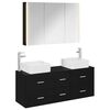 vidaXL Bathroom Furniture Set 4 pcs Black Oak