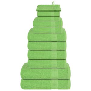 vidaXL 12 Piece Towel Set "FROGN" Apple Green 360 gsm
