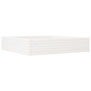 vidaXL Garden Planter White 110x110x23 cm Solid Wood Pine