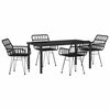 vidaXL Garden Dining Set 5 pcs Black Powder-Coated Steel
