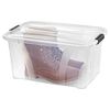 vidaXL Storage Boxes with Lids 2 pcs Transparent 14 L
