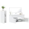 vidaXL 3 Piece Bathroom Furniture Set High Gloss White Engineered Wood