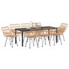 vidaXL Garden Dining Set 9 pcs Brown Powder-Coated Steel