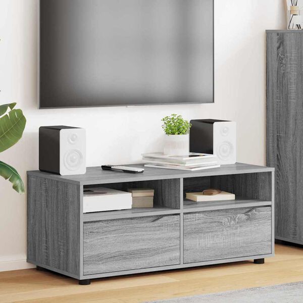 vidaXL TV Cabinet Grey Sonoma 100 x 48 x 43 cm Engineered Wood