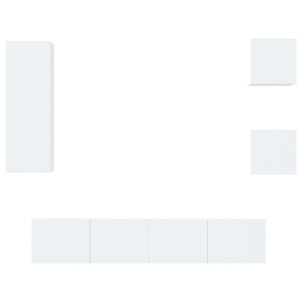 vidaXL 5 Piece TV Cabinet Set High Gloss White Engineered Wood