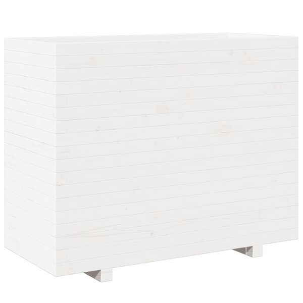 vidaXL Garden Planter White 90x40x72.5 cm Solid Wood Pine
