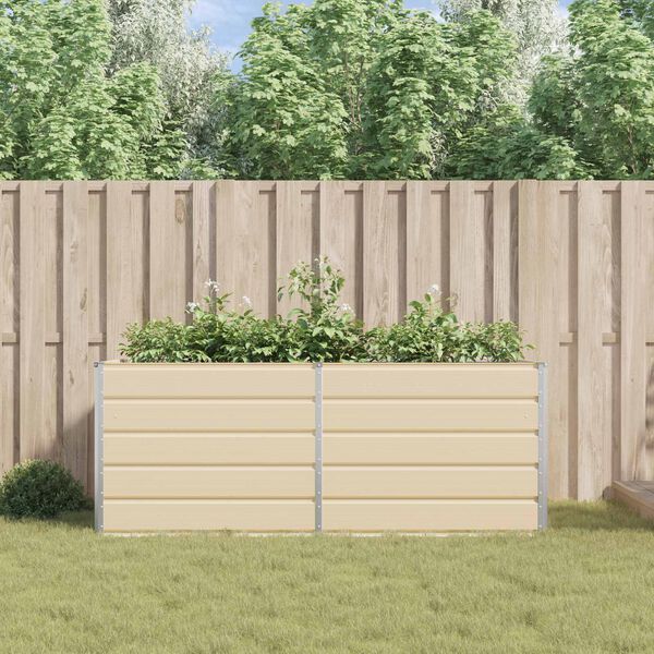 vidaXL Planter Ivory 195 x 100 x 75 cm Galvanised Steel