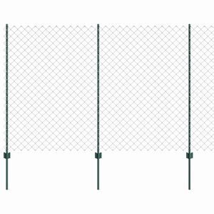 vidaXL Fence with Post Green 1.5 x 25 m Steel